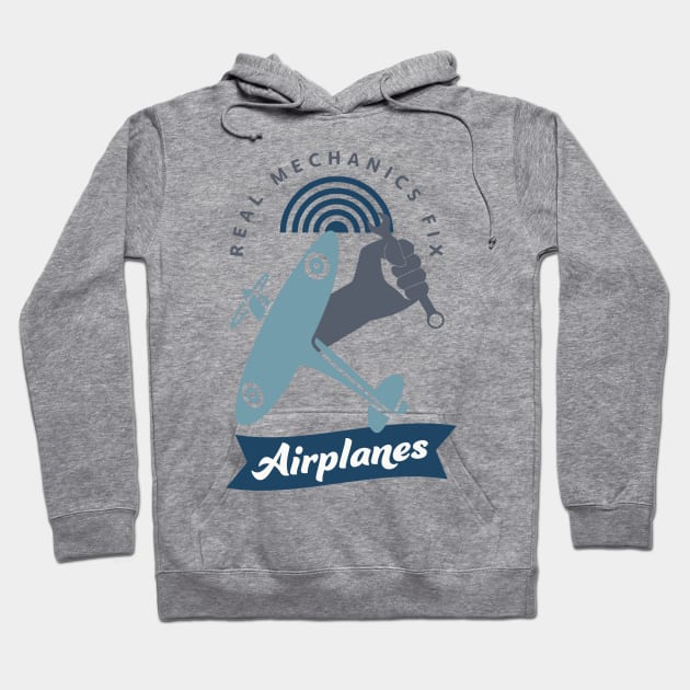 Airplane Mechanic Aircraft Technician Fun Hoodie by Foxxy Merch